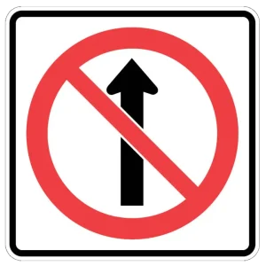 No Straight Through Sign
