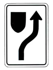 Keep Right of Traffic Island Sign