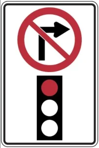 No Right Turn on Red Signal