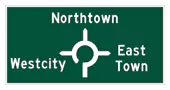 Roundabout Directional Sign