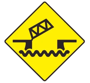 Drawbridge Ahead Warning Sign