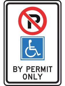 Accessible Parking By Permit Only Sign