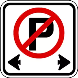 No Parking Sign (Both Directions)